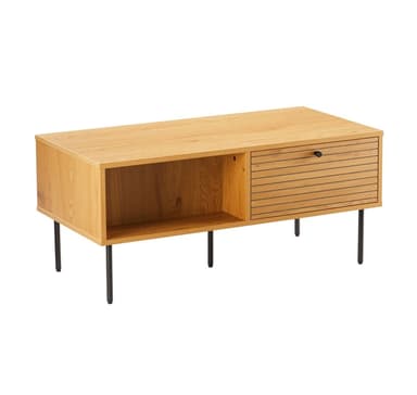 Soffbord LINE 100x50xH45cm, melamin med ekbark