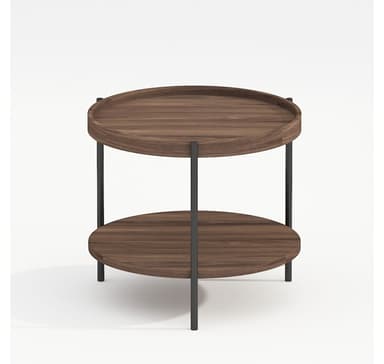 Soffbord CINDY D50xH45cm, melamin ljus valnöt