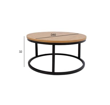 Soffbord BRITE D60xH32cm, ljust trä