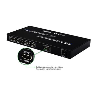 4 in 1 ut HDMI-omkopplare HDMI-väljare 1080P