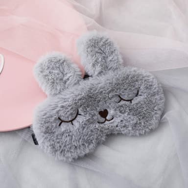 ögonmask sova / Sovmask i söt kanindesign Grå