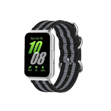 Samsung Fit3 SM-R390 Nylon Canvas Band Svart+grå