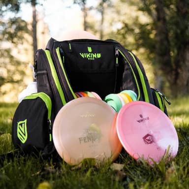Viking Discs Rucksack Pro Frisbeegolf ryggsäck, svart/lime