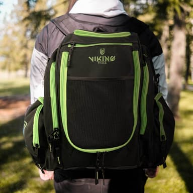 Viking Discs Rucksack Pro Frisbeegolf ryggsäck, svart/lime
