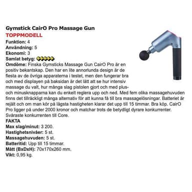 Gymstick Massage Gun Cairo Pro, Massagepistol