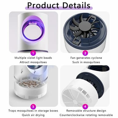 UV-attraktionsljus Mosquito Killer USB Elektrisk Bug Zapper