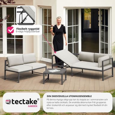 tectake Soffgrupp Faro med bord - grå