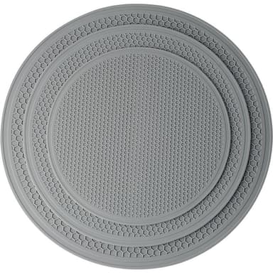 Halkskyddande värmebeständigt silikonunderlägg set (3-pack) Ljusgrå