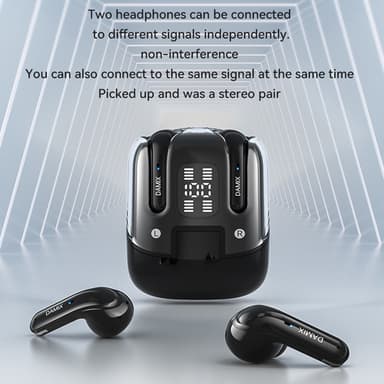 Bluetooth trådlösa hörlurar 4st! brusreducerande headset - Svart