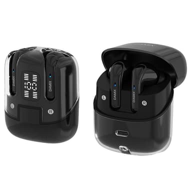 Bluetooth trådlösa hörlurar 4st! brusreducerande headset - Svart