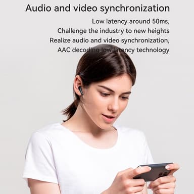 Bluetooth trådlösa hörlurar 4st! brusreducerande headset - Svart
