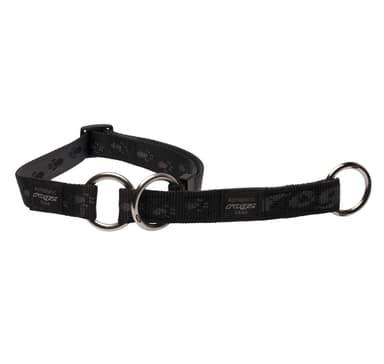 Alpinist stort 20mm k2 webb halvrutigt hundhalsband, svart design, Rogz