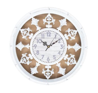 Väggklocka ORNAMENT D44cm, vit