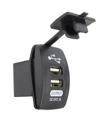 Båtformad dubbel USB billaddare Svart+gräsfärg