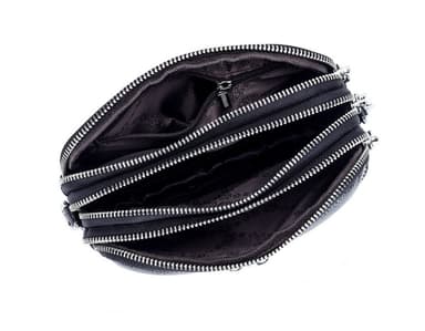 Ny Crossbody-väska med tre dragkedjor för kvinnor Svart