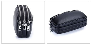 Ny Crossbody-väska med tre dragkedjor för kvinnor Svart