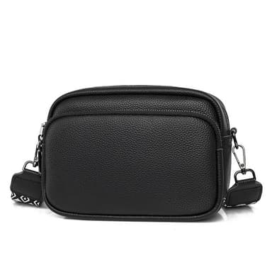 INF Crossbody-väskor för kvinnor, justerbar remväska i PU-läder Svart