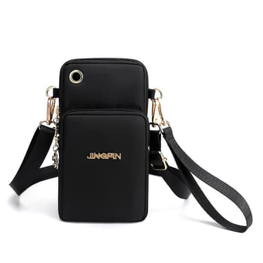 Multifunktionell Mobilväska med Crossbody-rem Svart