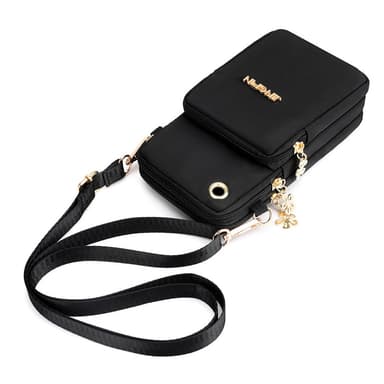 Multifunktionell Mobilväska med Crossbody-rem Svart