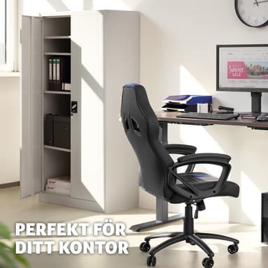 tectake Förvaringsskåp med 5 fack 40x80x180 cm - grå