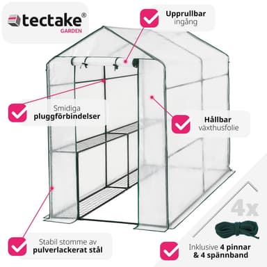 tectake Växthus med presenning - vit