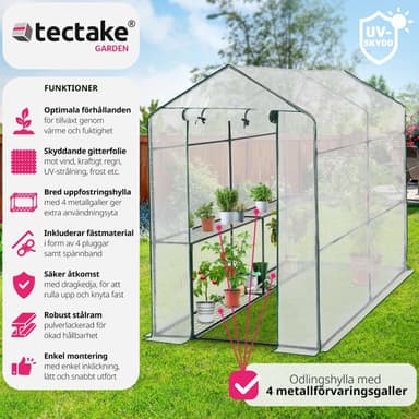 tectake Växthus med presenning - vit