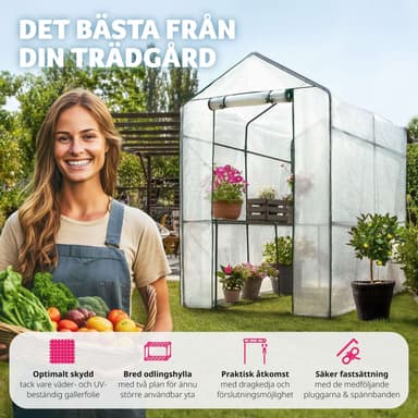 tectake Växthus med presenning - vit