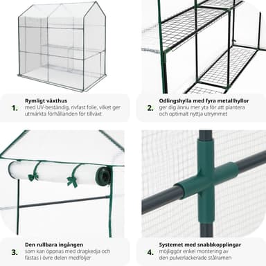 tectake Växthus med presenning - vit