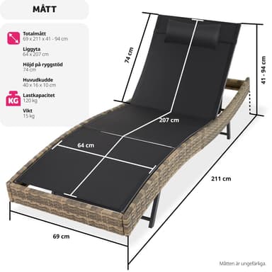 tectake Rotting solstol Moana - natur