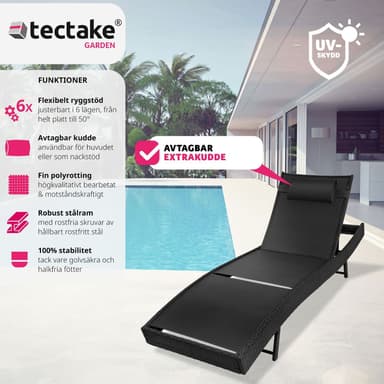 tectake Rotting solstol Moana - svart