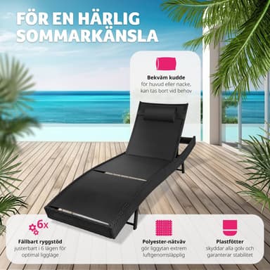 tectake Rotting solstol Moana - svart