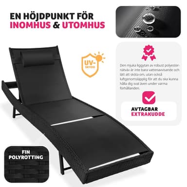 tectake Rotting solstol Moana - svart