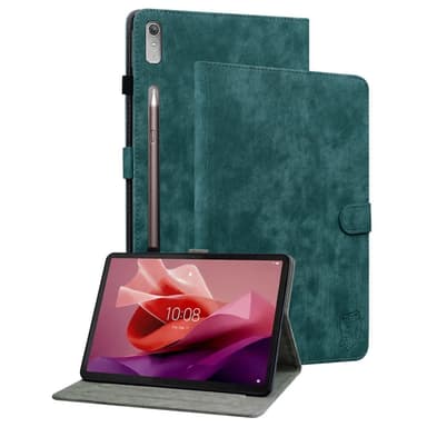 SKALO Lenovo Tab P12 Cute Tiger PU-Läder Fodral - Grön