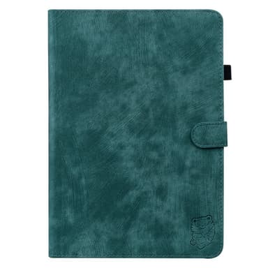 SKALO Lenovo Tab P12 Cute Tiger PU-Läder Fodral - Grön