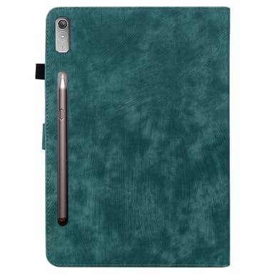 SKALO Lenovo Tab P12 Cute Tiger PU-Läder Fodral - Grön
