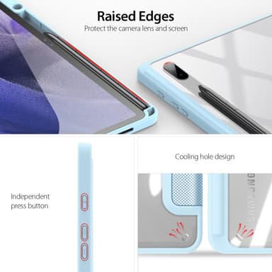 DUX DUCIS Samsung Tab S7+/S7 FE/S8+ TOBY Series Trifold Fodral - Turkos