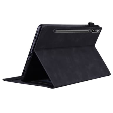 SKALO Samsung Tab S7/S8 PU-Läder Plånboksfodral med Penn Hållare - Svart