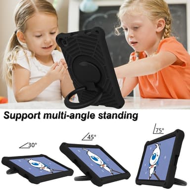 SKALO Lenovo Tab M10 FHD Plus 10.3"" Extra Stöttåligt Armor Spindelnät Skal med Axelrem - Svart