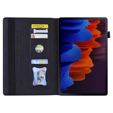 SKALO Samsung Tab S7/S8 PU-Läder Plånboksfodral med Penn Hållare - Svart