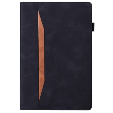 SKALO Samsung Tab S7/S8 PU-Läder Plånboksfodral med Penn Hållare - Svart