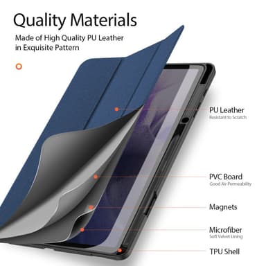 DUX DUCIS Samsung Tab S7+/S7 FE/S8+ DOMO Series Trifold Fodral - Blå