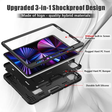 SKALO iPad Pro 11"" Extra Stöttåligt Armor Shockproof Skal - Svart