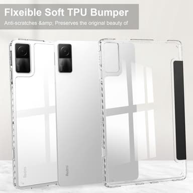 SKALO Xiaomi Redmi Pad Trifold Fodral med Transparent Baksida - Svart