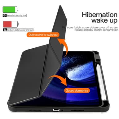SKALO Xiaomi Pad 6 Trifold Fodral med Transparent Baksida - Svart