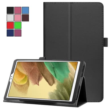 SKALO Samsung Tab A7 Lite Duofold Litchi Fodral - Svart