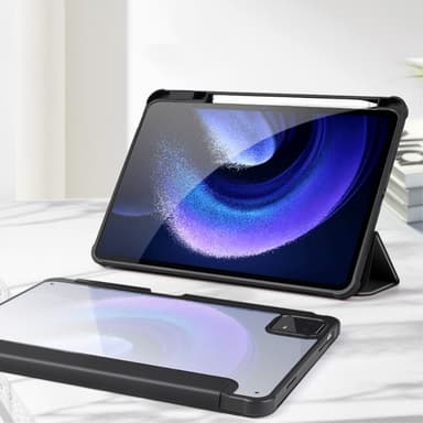 SKALO Xiaomi Pad 6 Trifold Fodral med Transparent Baksida - Svart