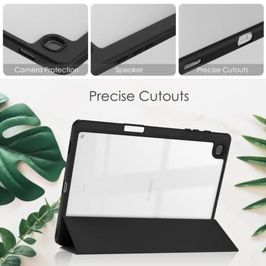 SKALO Samsung Tab S6 Lite Trifold Fodral med Transparent Baksida - Svart