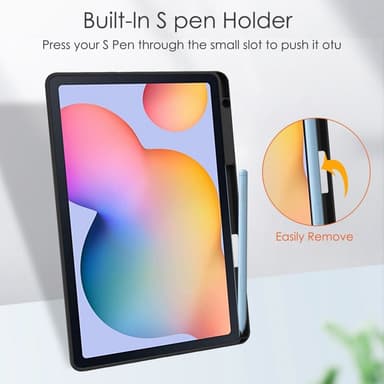 SKALO Samsung Tab S6 Lite Trifold Fodral med Transparent Baksida - Svart