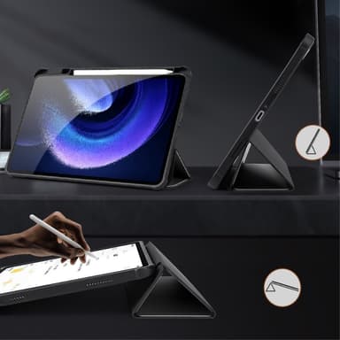 SKALO Xiaomi Pad 6 Trifold Fodral med Transparent Baksida - Svart