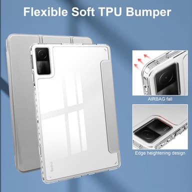 SKALO Xiaomi Redmi Pad Trifold Fodral med Transparent Baksida - Silver